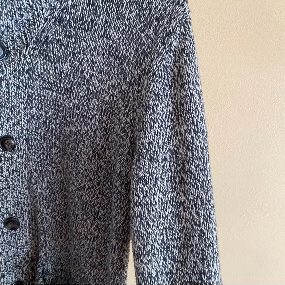 Roots Cabin Shawl Collar Cardigan Men Small Salt Pepper Cotton Pockets Preppy - Picture 5 of 15